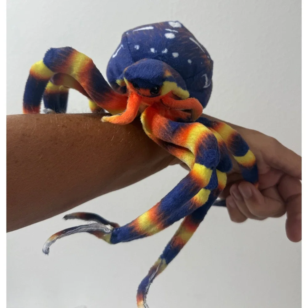 Adventure Planet Blue Orange Striped Spider Plush Stuffed Animal AP-SPID8 8 inch
